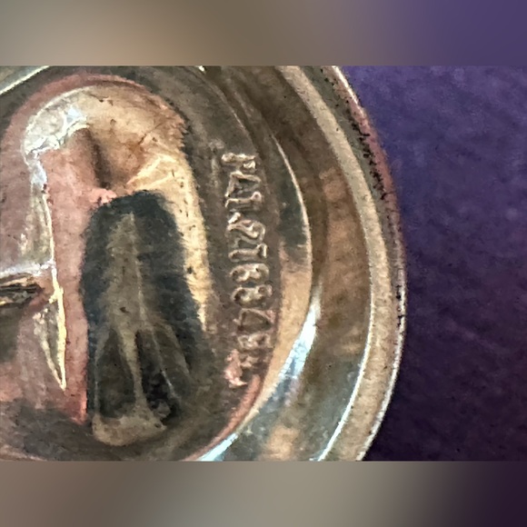 Christian Dior Designer RARE 1980's Silver Tone Onyx Clip On Earring Pendant - Picture 4 of 6